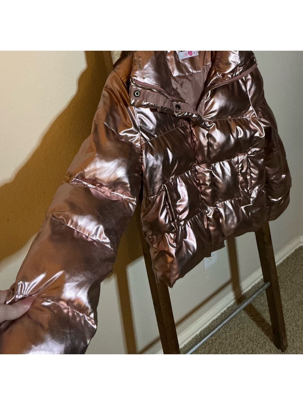 Buddy Love Rose Gold Puffer Jacket Medium - Picture 7 of 12